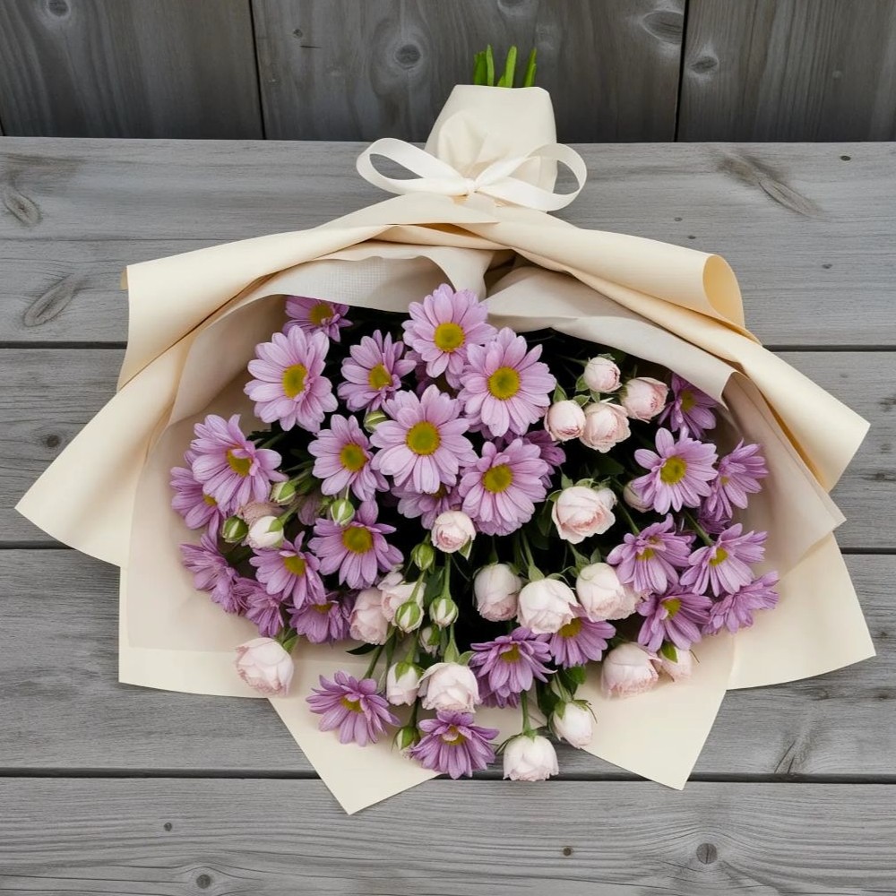 Букет цветов из: Розы и Хризантемы в Корпуса