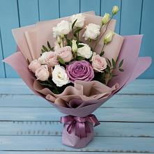 Букет цветов из:  Розы и Лизиантусы #REPLACE_PRED# Корпуса