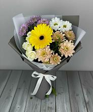 Букет цветов из:  Розы, Герберы и Хризантемы в Корпуса