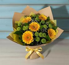 Букет цветов из:  Герберы и Хризантемы в Корпуса