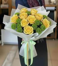 Букет цветов из:  Хризантемы и Розы #REPLACE_PRED# Корпуса