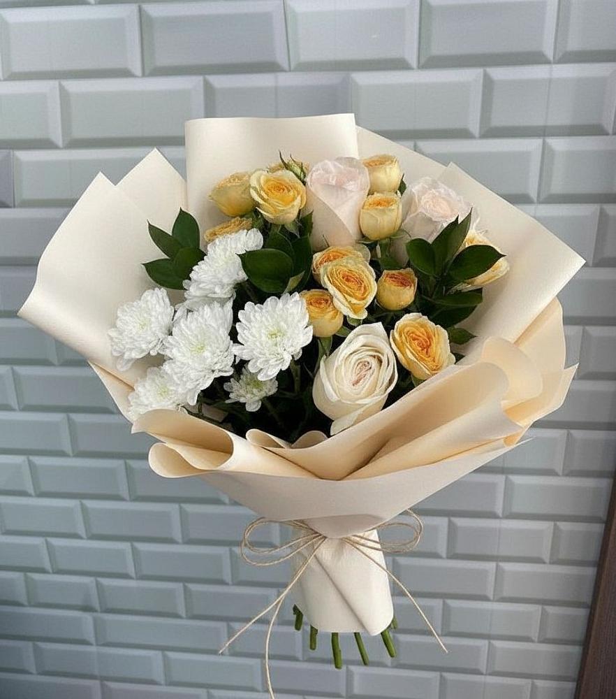 Букет цветов из: Розы и Хризантемы в Корпуса