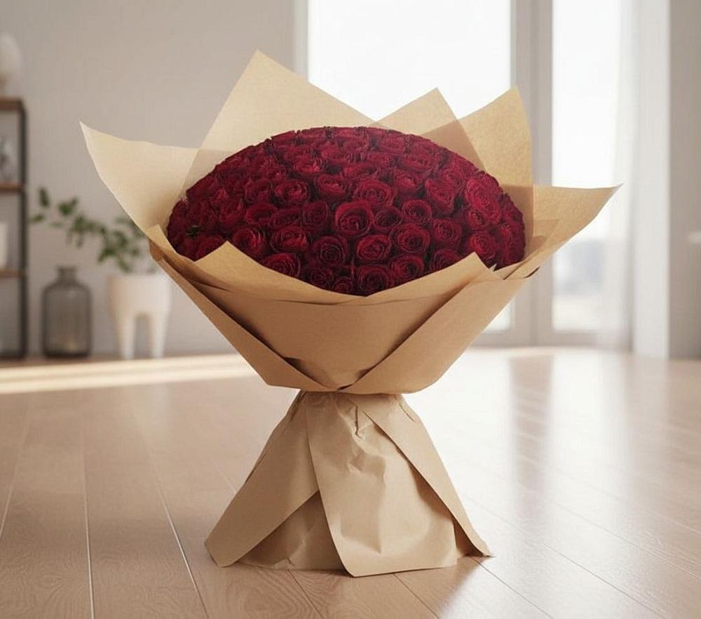 Букет 101 Красная роза в Корпуса