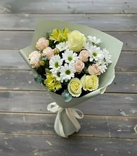 Букет цветов из:  Альстромерии, Розы и Хризантемы #REPLACE_PRED# Корпуса
