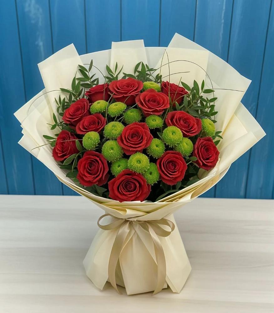 Букет цветов из: Розы и Хризантемы в Корпуса