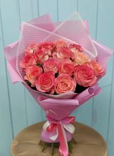 Букет 15 Розовых роз Равель в Корпуса